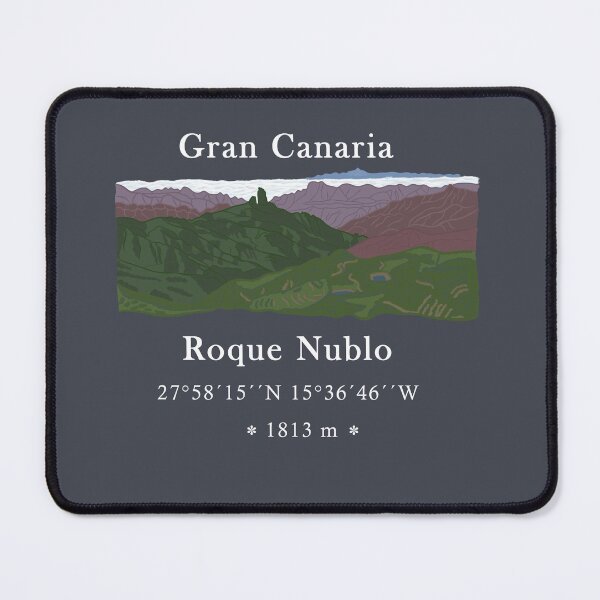 Item preview, Mountain Roque Nublo Gran Canaria, Tenerife, green red purple designed and sold by CreaVisArt.
