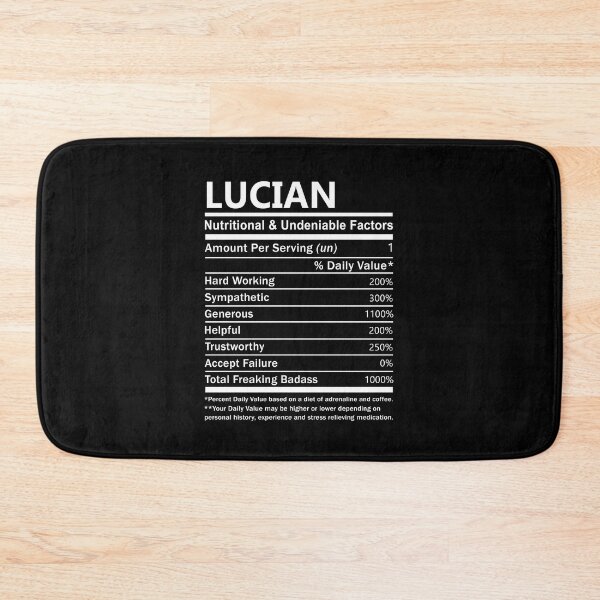 Item preview, Lucian Name T Shirt - Lucian Nutritional And Undeniable Factors Gift Item Tee designed and sold by stacyarmst.