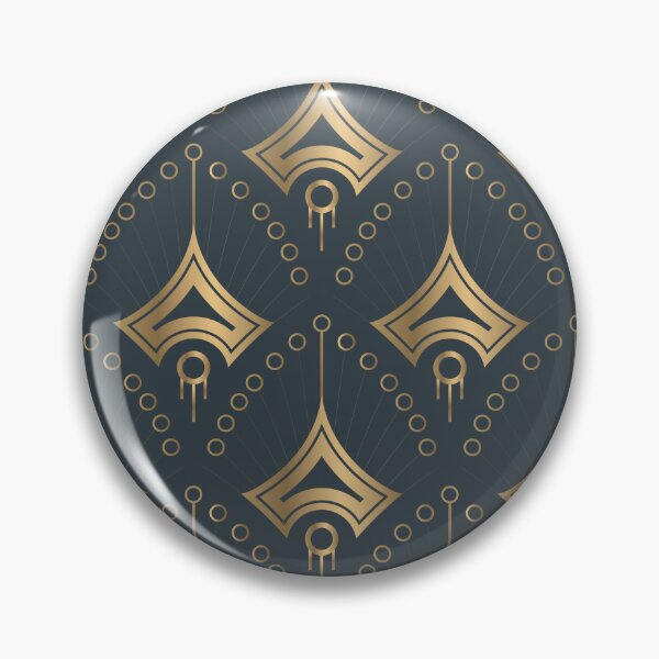 Item preview, Navy Blue Gold Art Deco Pattern designed and sold by Vic Torys ☆.