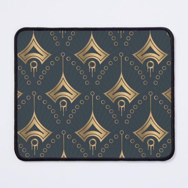 Item preview, Navy Blue Gold Art Deco Pattern designed and sold by Vic Torys ☆.