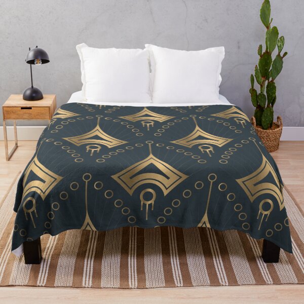 Item preview, Navy Blue Gold Art Deco Pattern designed and sold by Vic Torys ☆.