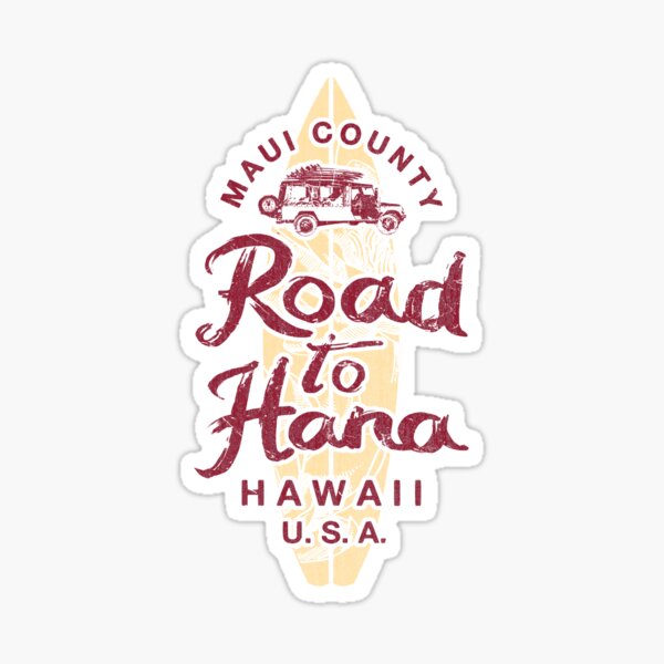 Maui Hawaii Road To Hana Hawaiian Vintage Vinyl Decal Wall Laptop Bumper Sticker 5