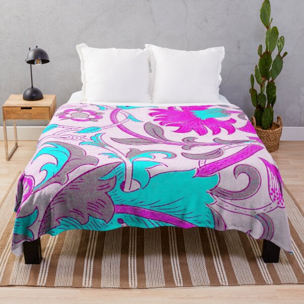 Item preview, Fuchsia Azure Grey Floral Lodden Pattern designed and sold by fowons.
