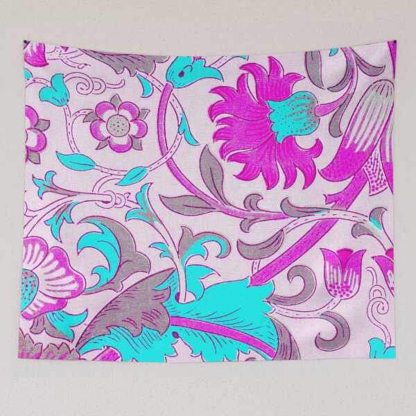 Item preview, Fuchsia Azure Grey Floral Lodden Pattern designed and sold by fowons.