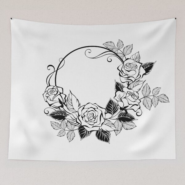 Item preview, Monogram with Outline Roses designed and sold by Blackmoon9.