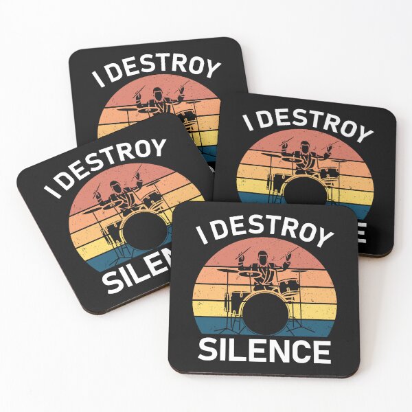 Item preview, I Destroy Silence | Funny Drummer designed and sold by Flextheory.