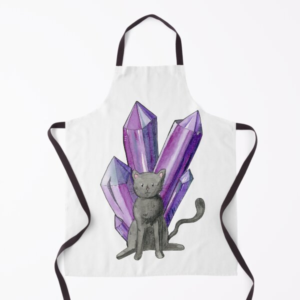 Item preview, Black cat in front of crystal designed and sold by Wunschkritzel.