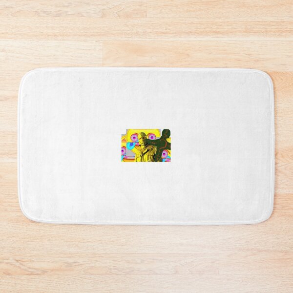 Bat man around the world Bath Mat by goCharlieHeart