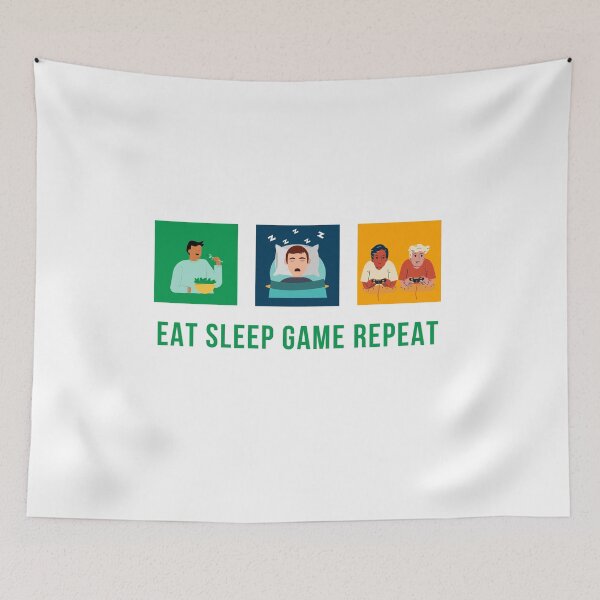 Item preview, EAT SLEEP GAME REPEAT designed and sold by karibenart.