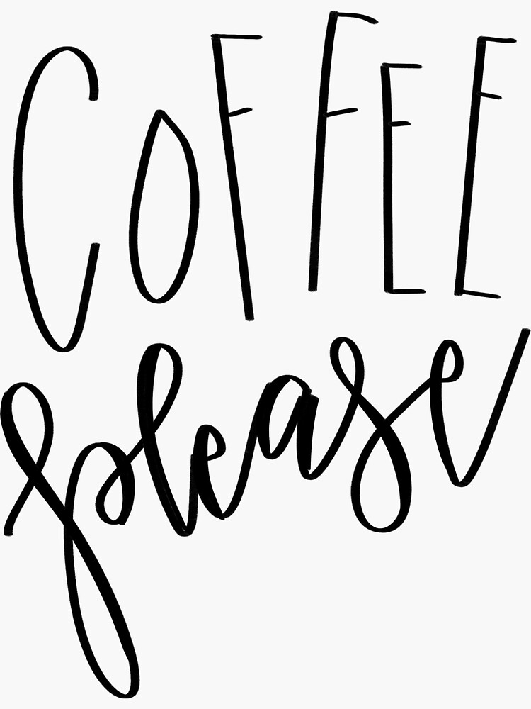 "Coffee Please" Sticker by dotandink | Redbubble