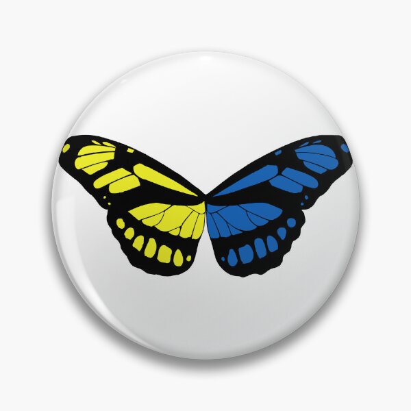 Item preview, Split Blue and Yellow Ukrainian Butterfly designed and sold by Randa Ranmania.
