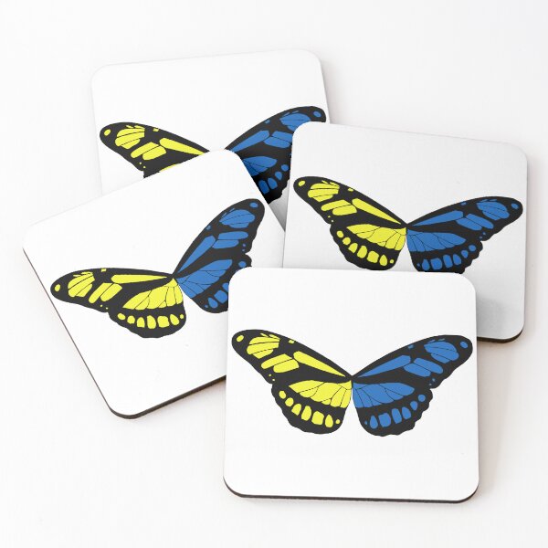Item preview, Split Blue and Yellow Ukrainian Butterfly designed and sold by Randa Ranmania.