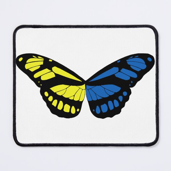 Item preview, Split Blue and Yellow Ukrainian Butterfly designed and sold by Randa Ranmania.