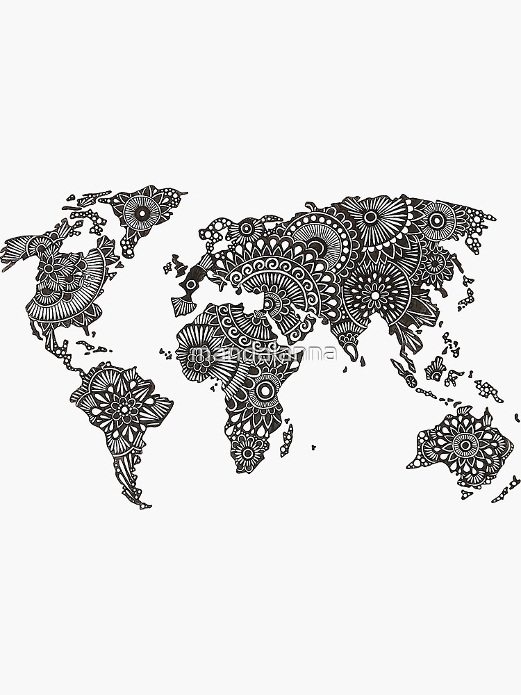 Henna World Map by mandalanna