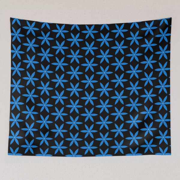 Item preview, Blue flowers on black background designed and sold by JohnyDas.