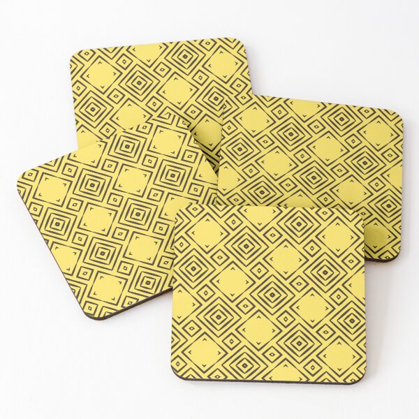 Item preview, Black squares on yellow background designed and sold by JohnyDas.