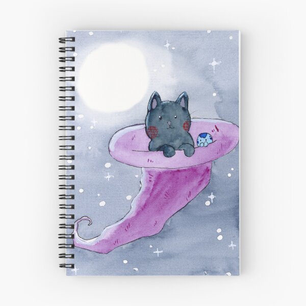 Item preview, Cute kitten flies in witch hat designed and sold by Wunschkritzel.