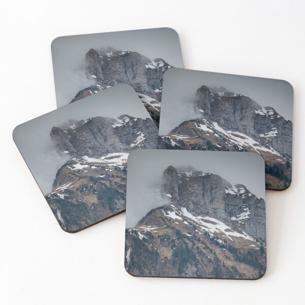 Item preview, snowy mountain massif in the fog designed and sold by OskiOnTour.