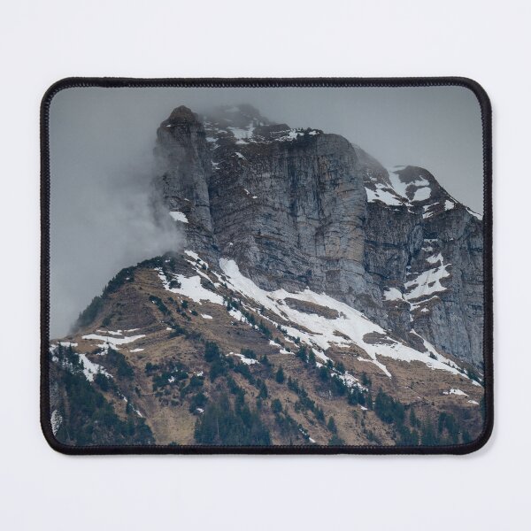 Item preview, snowy mountain massif in the fog designed and sold by OskiOnTour.