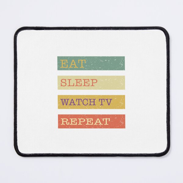 Item preview, Eat Sleep Watch TV Repeat retro vintage designed and sold by ZEDSOU ⭐⭐⭐⭐⭐.