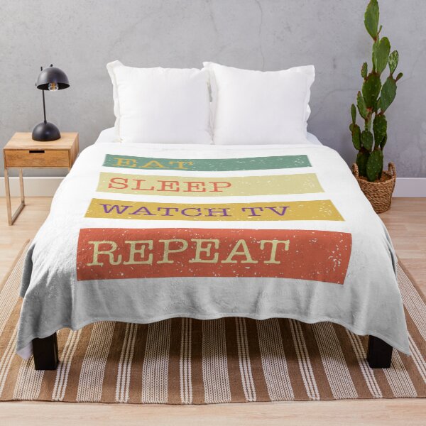 Item preview, Eat Sleep Watch TV Repeat retro vintage designed and sold by ZEDSOU ⭐⭐⭐⭐⭐.