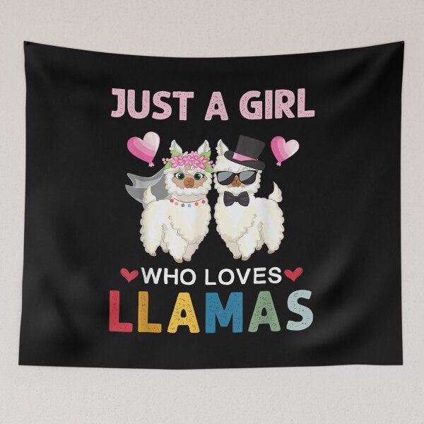Item preview, Just A Girl Who Loves Llamas Vintage Llama Graphic Girls  designed and sold by jeanniec55.