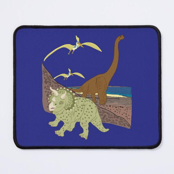Item preview, Dinosaur Brachiosaurus/ Triceratops/ Pterandon flying lizard/ Fuerteventura volcanic landscape designed and sold by CreaVisArt.