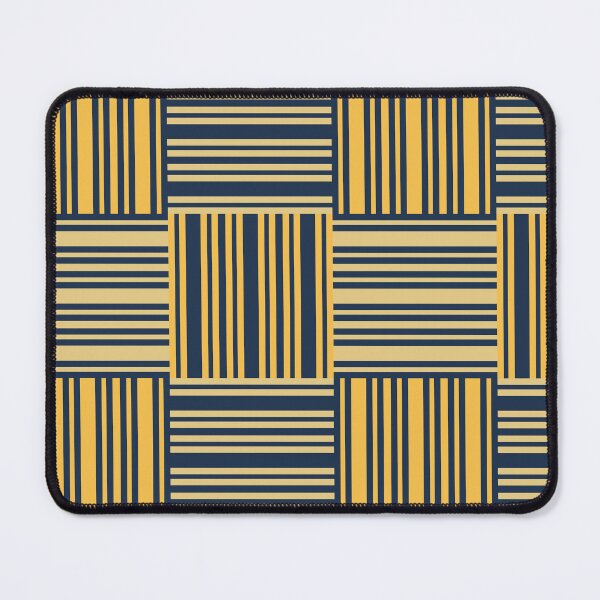 Item preview, Geometric Stripes Modern Abstract Art Lines Navy Blue & Yellow designed and sold by scorpiolane.