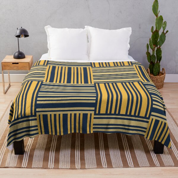 Item preview, Geometric Stripes Modern Abstract Art Lines Navy Blue & Yellow designed and sold by scorpiolane.
