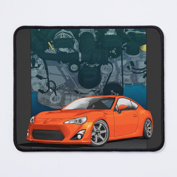 Item preview, Orange GT-86 Illustration with 4u gse engine backdrop designed and sold by ArtyMotive.