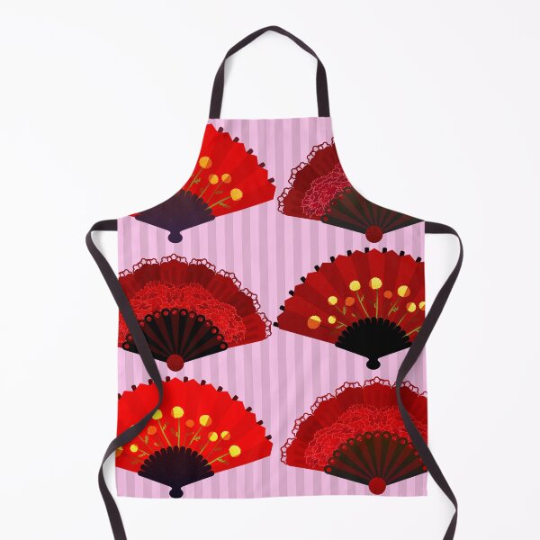 Item preview, Japanese fan, fan, red, traditional fan, pink background, cute pattern designed and sold by Ellecher23.