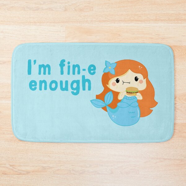 Item preview, Hungry mermaid with burger kawaii design designed and sold by high5doodle.