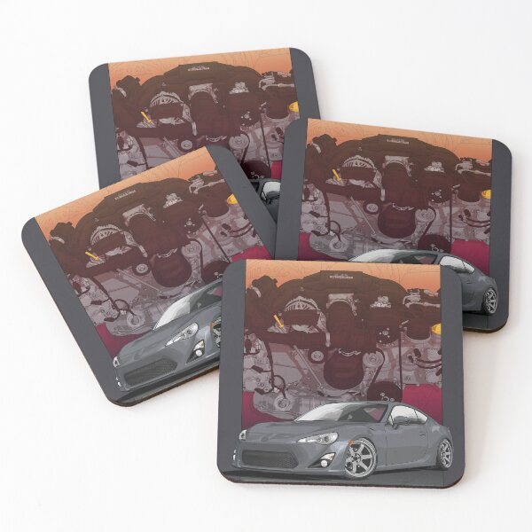 Item preview, Grey GT-86 Illustration with 4u gse engine backdrop designed and sold by ArtyMotive.