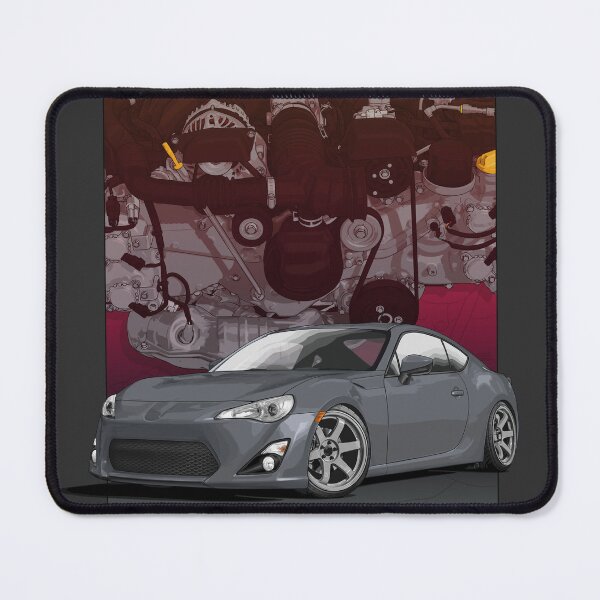 Item preview, Grey GT-86 Illustration with 4u gse engine backdrop designed and sold by ArtyMotive.