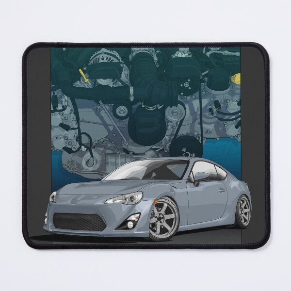 Item preview, Silver GT-86 Illustration with 4u gse engine backdrop designed and sold by ArtyMotive.