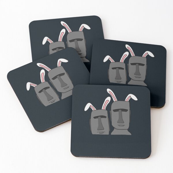 Item preview, Easter Island statues with Easter bunny ears   designed and sold by PressShana.