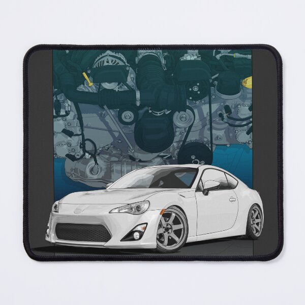 Item preview, White GT-86 Illustration with 4u gse engine backdrop designed and sold by ArtyMotive.