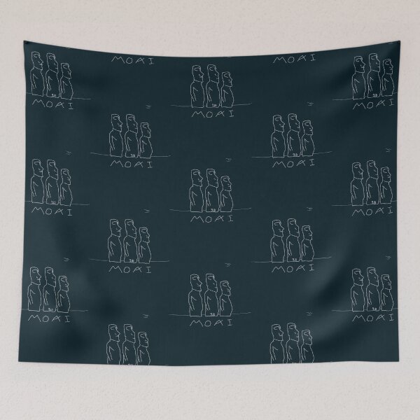 Item preview, Moais Easter Island black background by 9JD   designed and sold by PressShana.