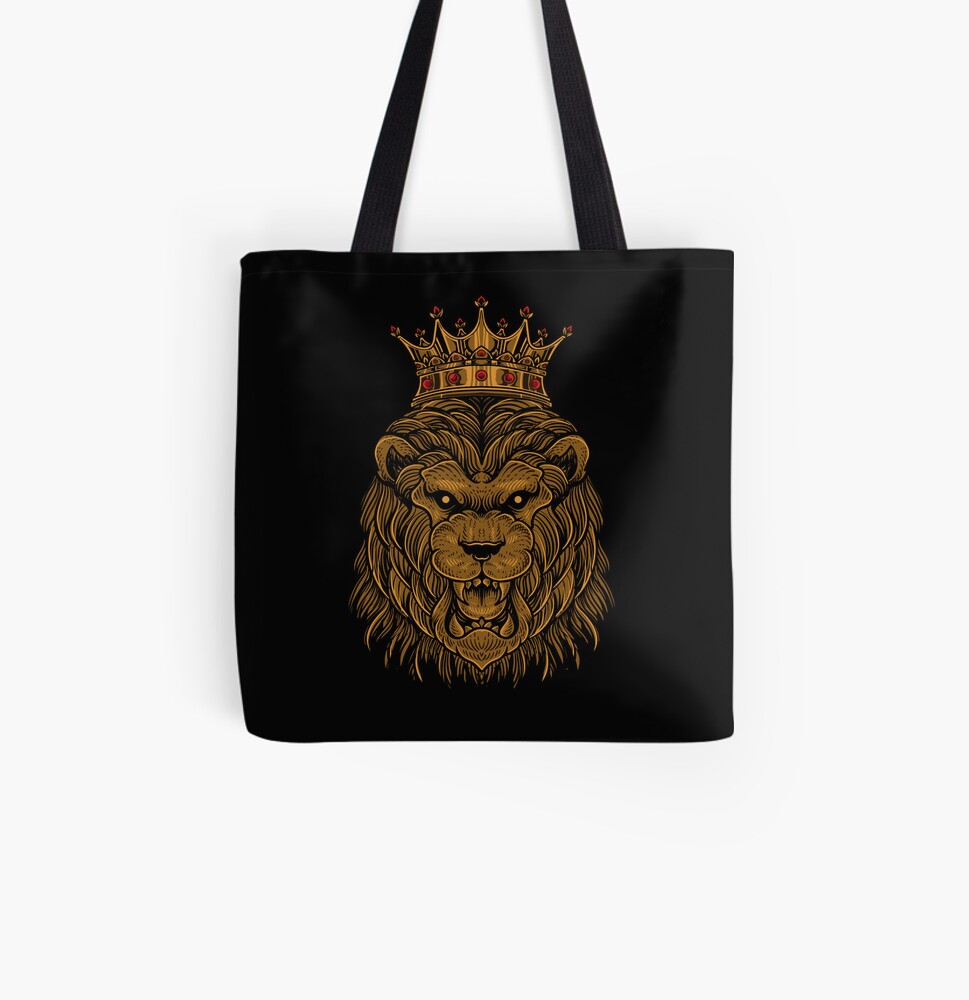 Lion Bag Lion Canvas Bag King of the Jungle Lion Embroidered 