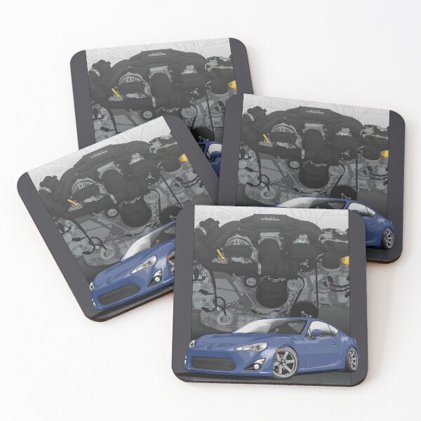 Item preview, Blue GT-86 Illustration with 4u gse engine backdrop designed and sold by ArtyMotive.