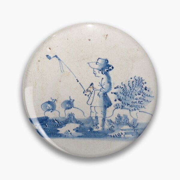 Item preview, Vintage Delft blue tile with fisherman designed and sold by Photopat.