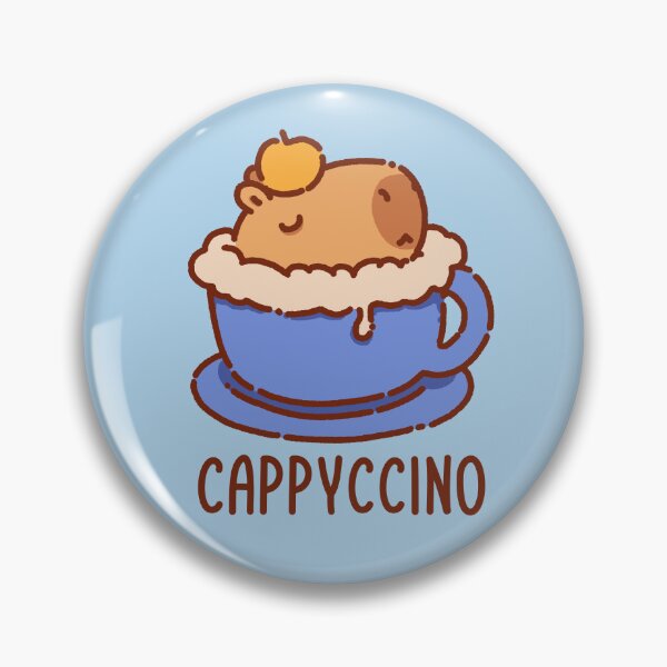 Item preview,  Cappyccino, capybara in a cappuccino, blue cup designed and sold by manydoodles.