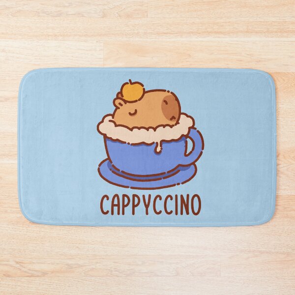 Item preview,  Cappyccino, capybara in a cappuccino, blue cup designed and sold by manydoodles.