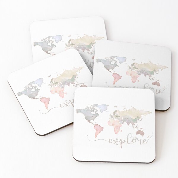 Item preview, Explore, Pastel World Map  designed and sold by Szafranscy Art Studio.