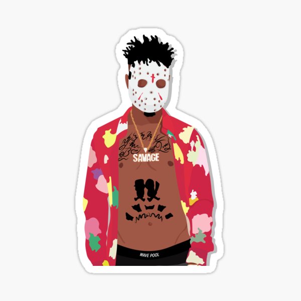 Red Savage Stickers Redbubble - 21 savage red ops roblox music video