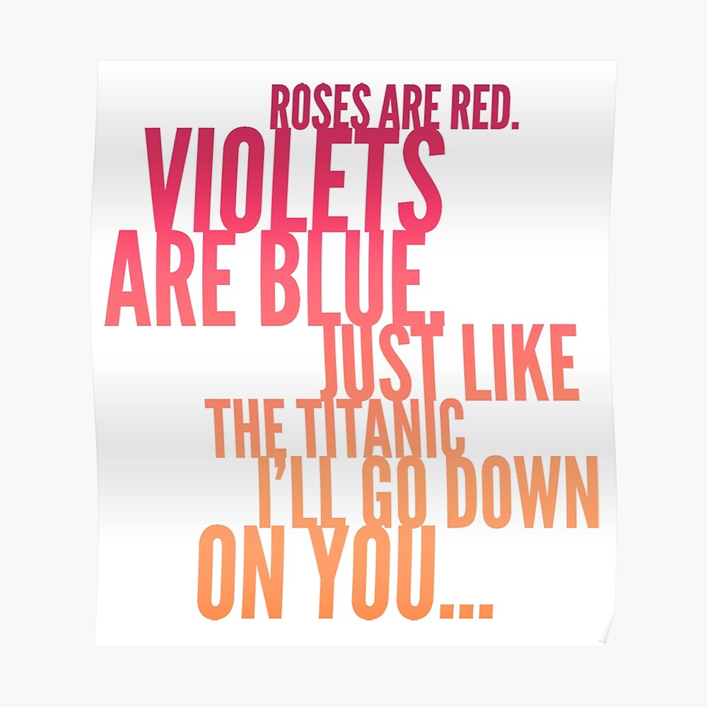 Póster «Las rosas son rojas Rude Funny Poem Joke» de Cudge82 | Redbubble