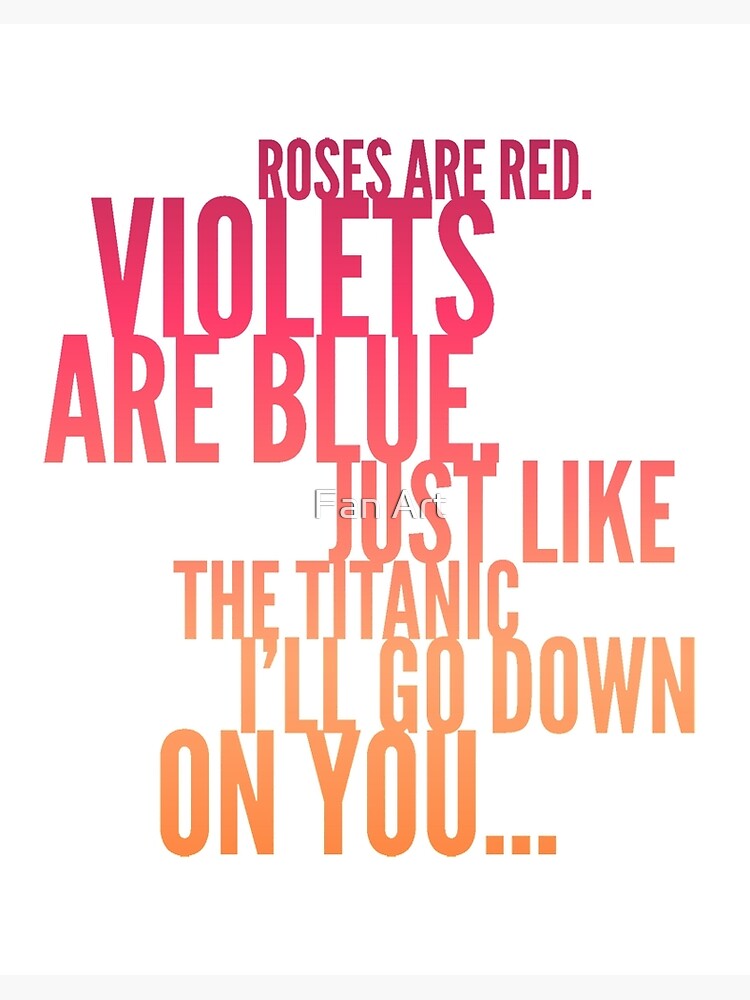 Roses Red Rude Funny Poem Joke" Board Print for Sale Cudge82 | Redbubble