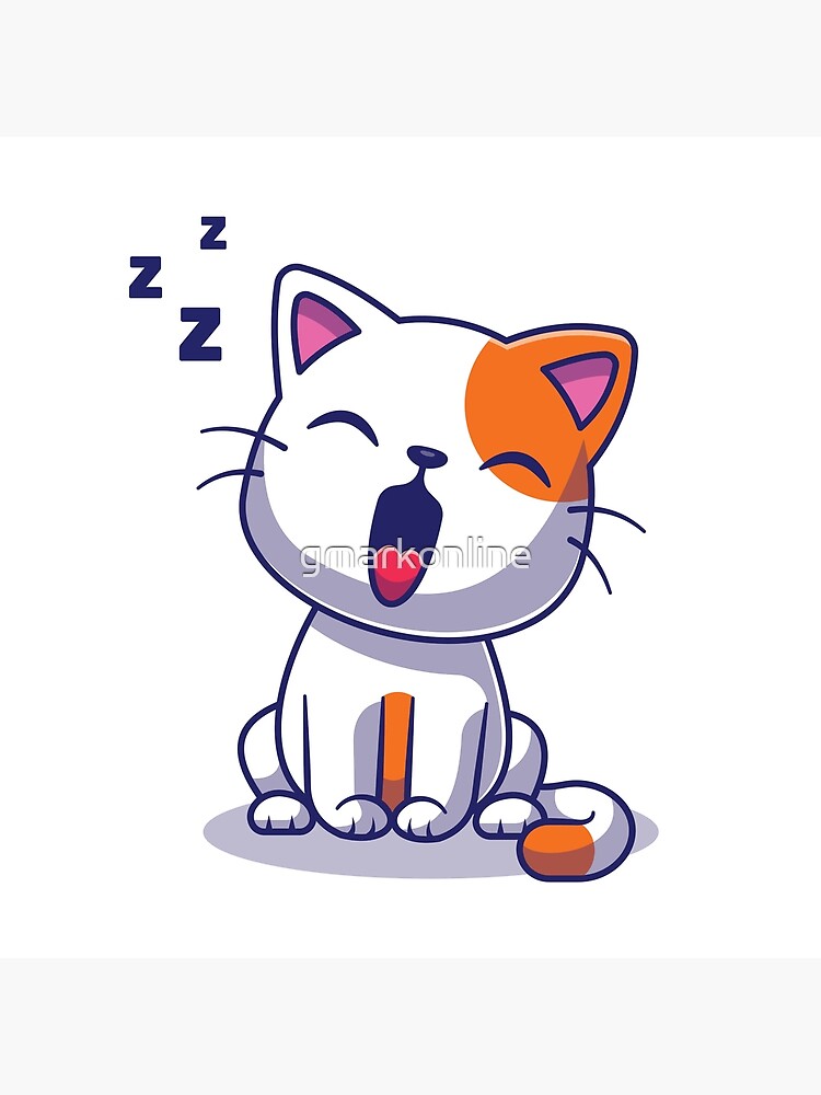 Premium Vector  Cartoon cat on the mat icon in modern style on a white  background