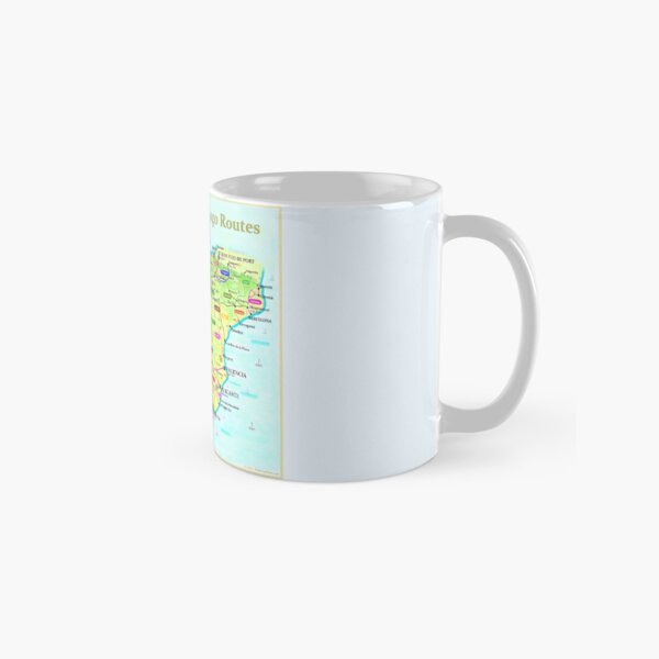 Karte der Jakobswege in Spanien und Portugal Tasse (Standard)