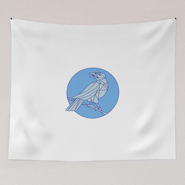 Item preview, Crow Perching Looking Side Circle Mono Line designed and sold by patrimonio.